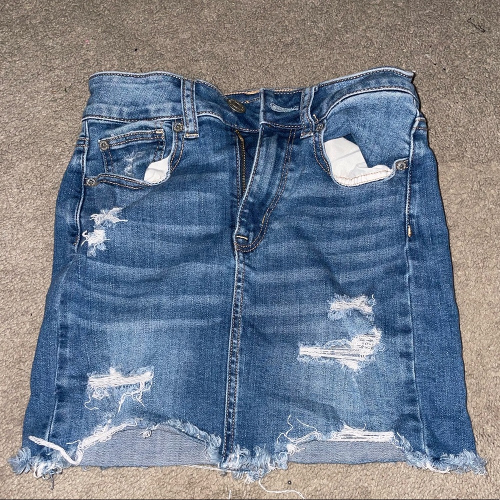 american eagle jean skirt